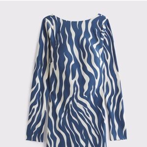 NWT Abercrombie and Fitch, SP, Blue and White Zebra Print Dress. Final sale!